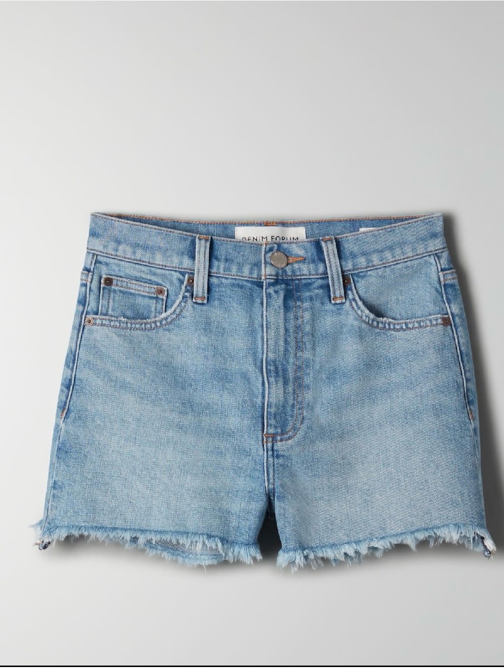 Denim Forum Light Wash High-Rise Denim Shorts 50s Arlo Short